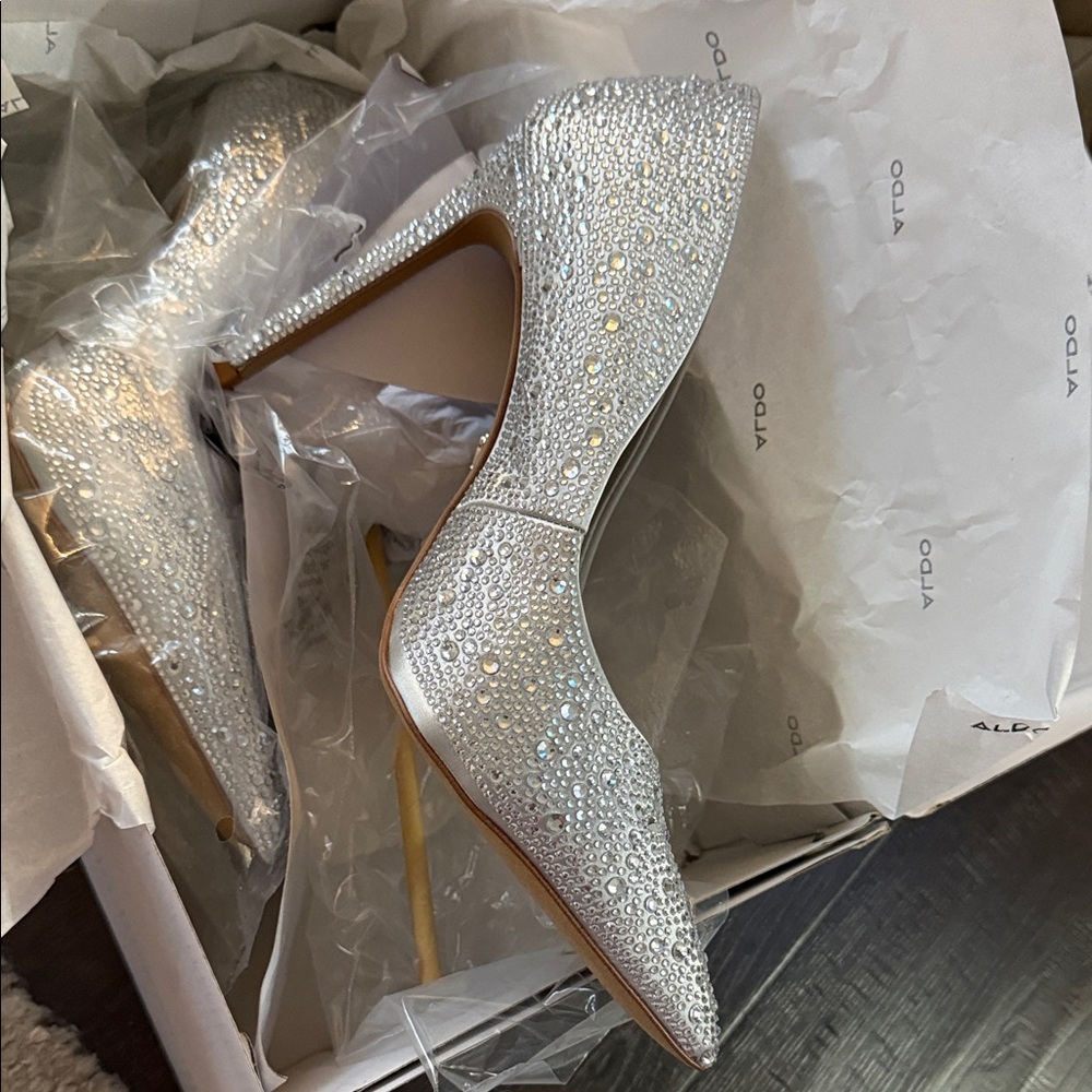 Aldo Sparkling Silver Heels